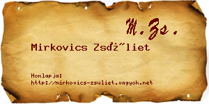 Mirkovics Zsüliet névjegykártya